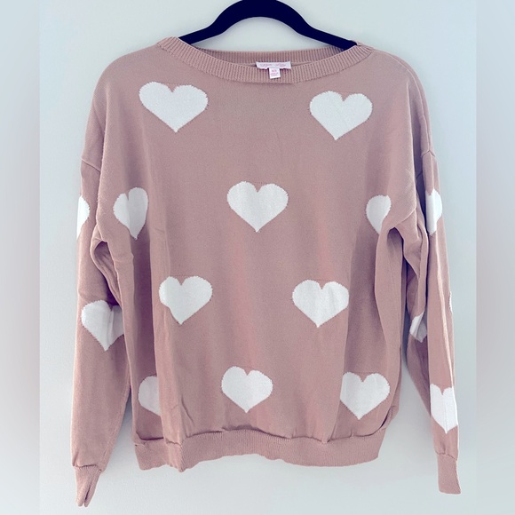 Pink Lily Full of Love Sweater | Tan | xsmall - Picture 1 of 4
